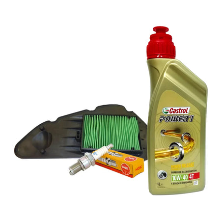 KIT/Tagliando Castrol 10W40 /olio filtro aria candela Honda SH/125/150 '13/ 15