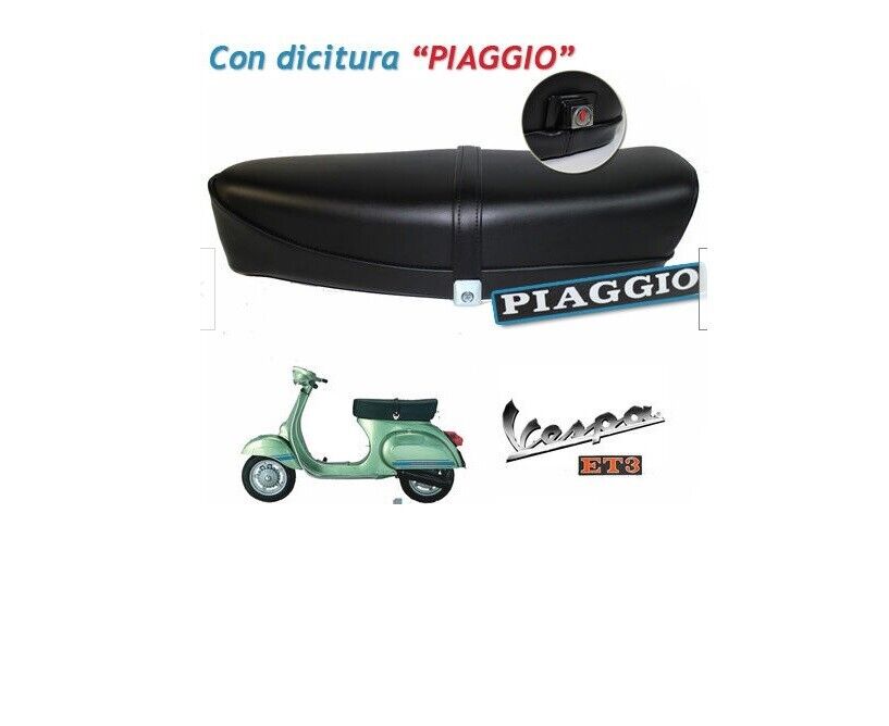 Sella PER VESPA 50 SPECIAL R L N / 125 ET3 NERA con SERRATURA E SCRITTA  PIAGGIO