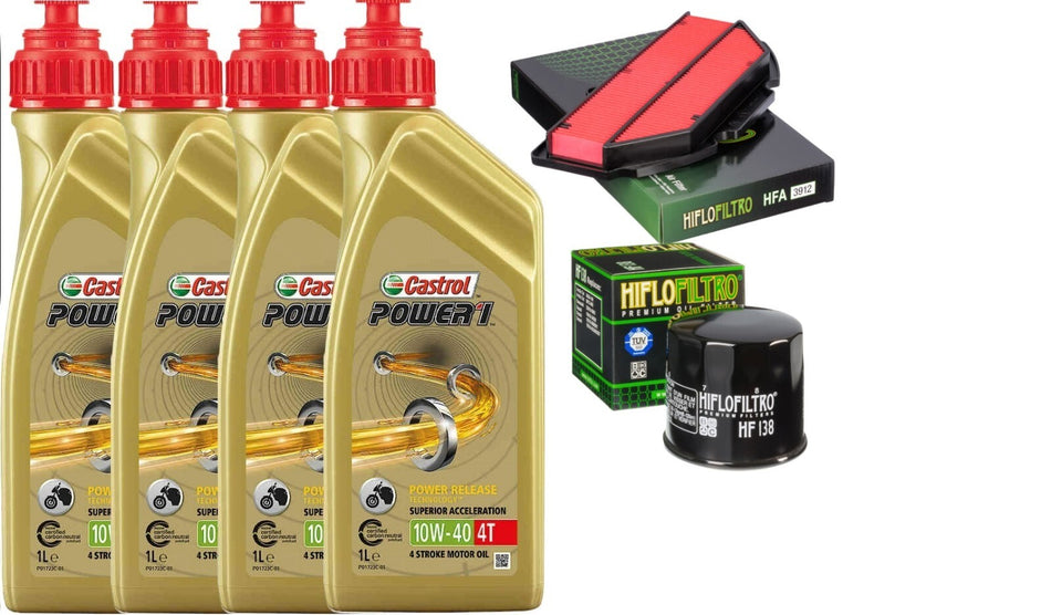 SUZUKI GSX-R 1000 2009 2016 TAGLIANDO CASTROL 10W40 FILTRO ARIA OLIO HIFLO