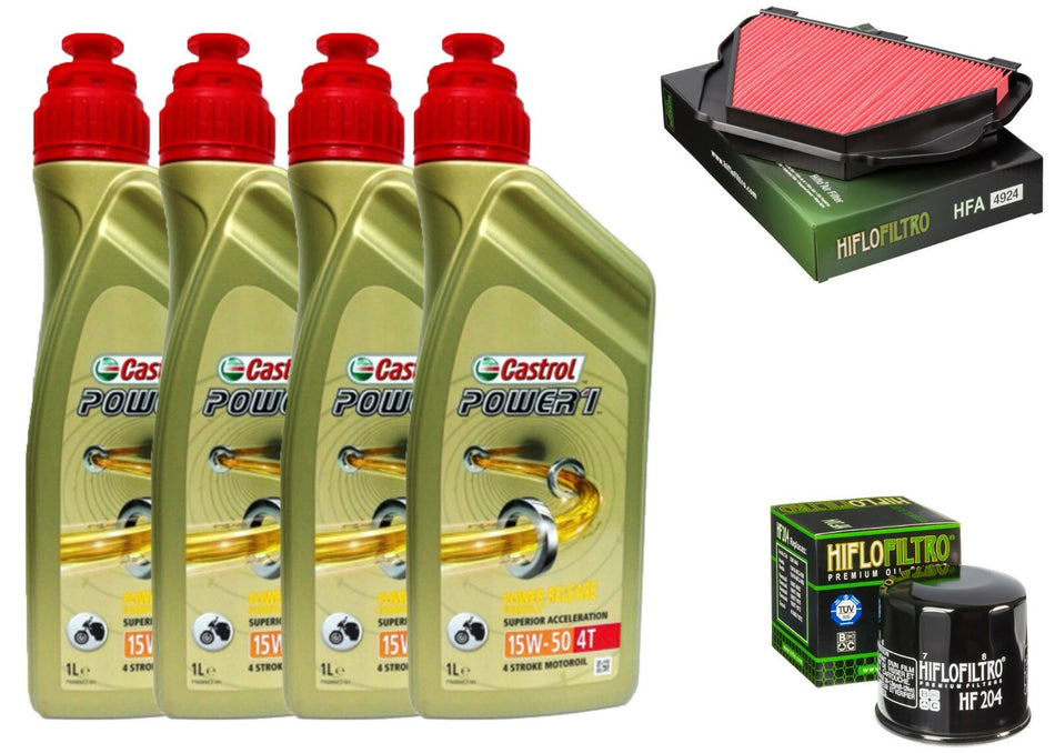 KIT TAGLIANDO YAMAHA MT-10 2016/2019  CASTROL 15W50 FILTRO OLIO FILTRO ARIA 