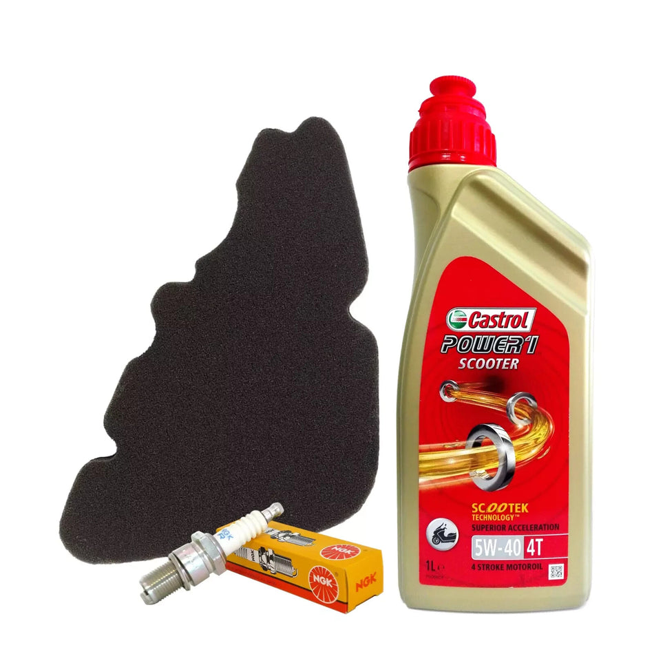 Kit/tagliando Liberty 50/4T/Sport Castrol 5W40 filtro aria originale candela