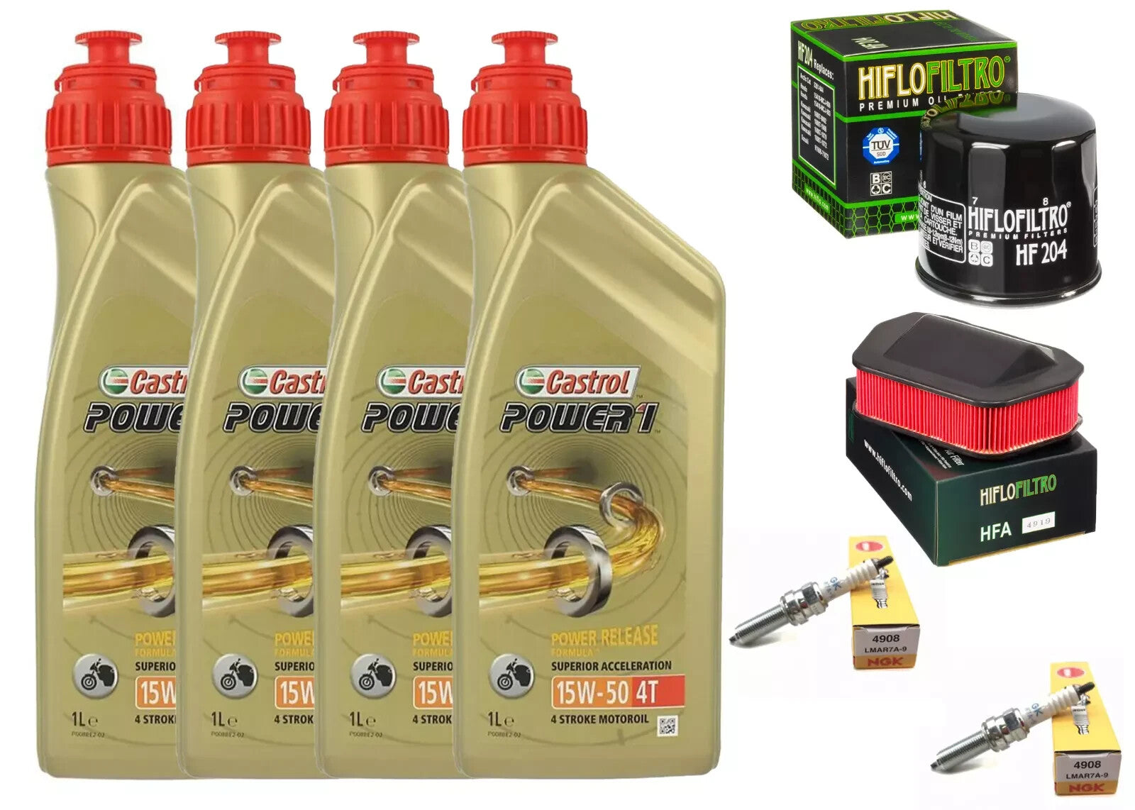 KIT TAGLIANDO YAMAHA  XVS 1300 2011 2013 CASTROL 15W50 FILTRO OLIO ARIA CANDELE