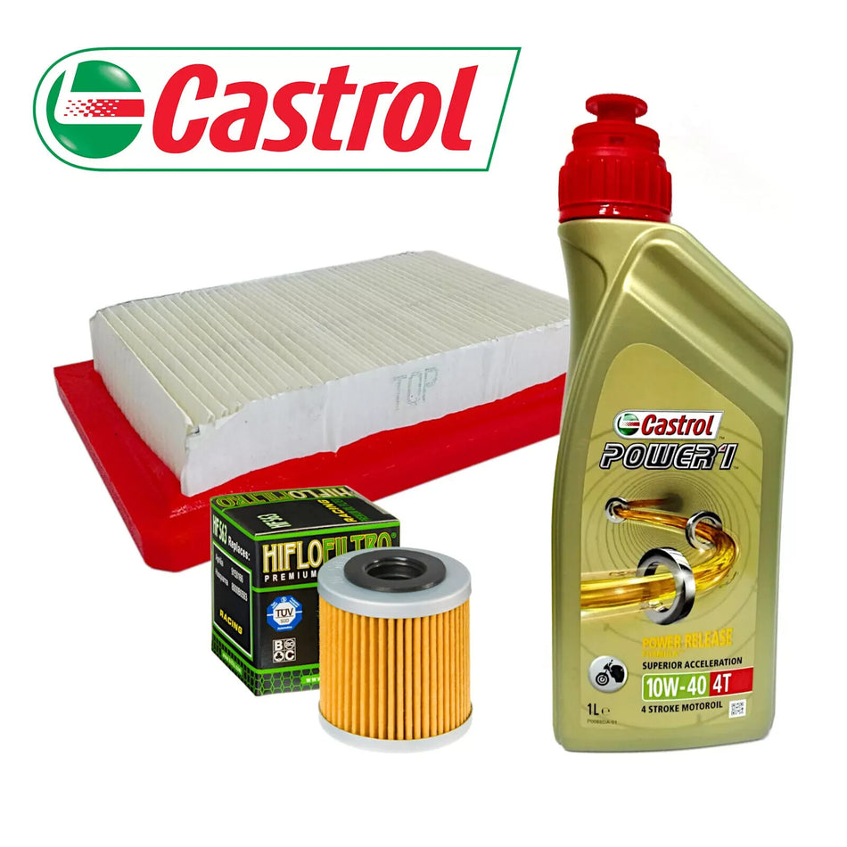 KIT/TAGLIANDO CASTROL 10W40/FILTRO OLIO ARIA APRILIA RS4 TUONO SENDA GPR/125