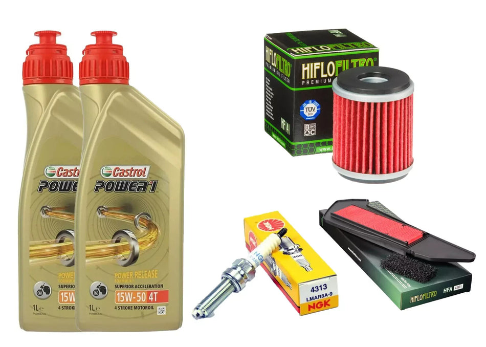 TAGLIANDO Yamaha CZD 300 A X-Max 2017 2018 CASTROL 15W50 FILTRO OLIO ARIA CANDEL