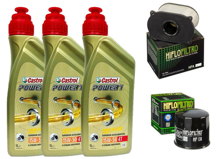 KIT TAGLIANDO SUZUKI SV 650 1999 2002 OLIO CASTROL 15W50 FILTRO OLIO ARIA 