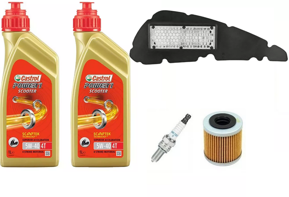 TAGLIANDO PIAGGIO BEVERLY 400 2021/2023 CASTROL 5W40 FILTRO OLIO ARIA  CANDELA