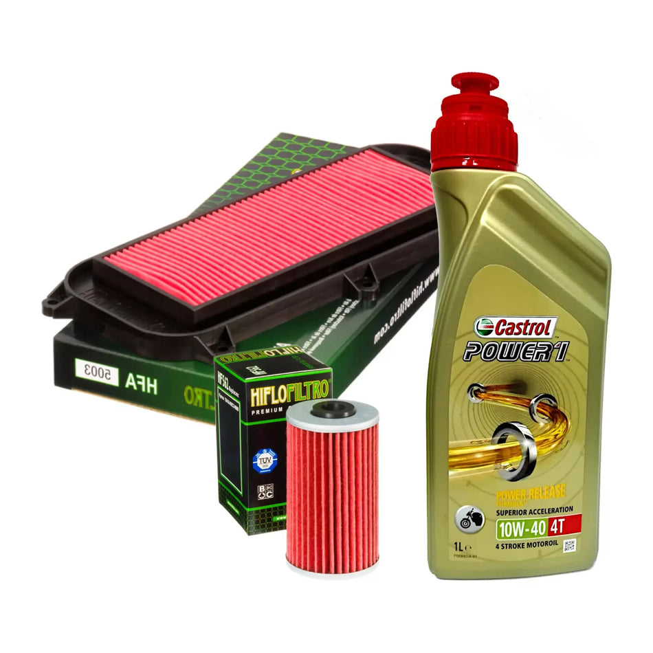 Kit/tagliando Kymco Grand/Dink/125/150/200 Castrol POWER1 10W40 filtro olio aria