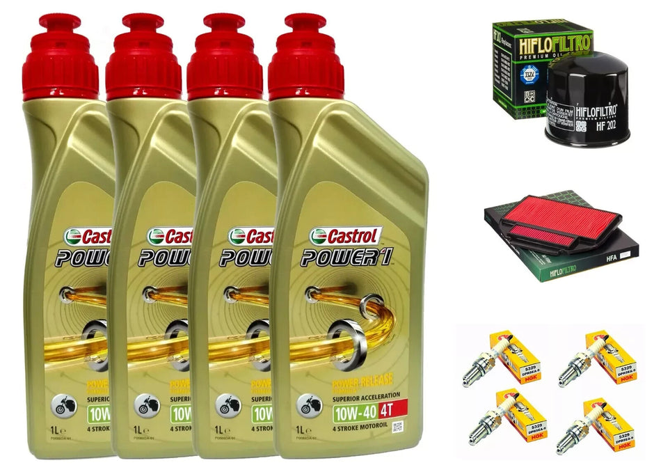 KIT/TAGLIANDO Honda VFR/750 F 1986/1987 CASTROL 10W40 FILTRO OLIO ARIA CANDELE