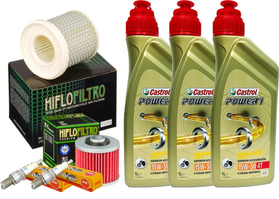 KIT TAGLIANDO YAMAHA XV 535 VIRAGO CASTROL 15W50 FILTRO OLIO ARIA CANDELE