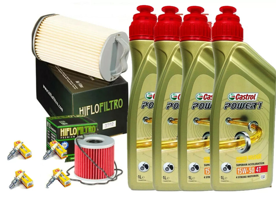 KIT/TAGLIANDO SUZUKI GSX 1100 1980 1982 CASTROL 15W50 FILTRO OLIO ARIA CANDELE