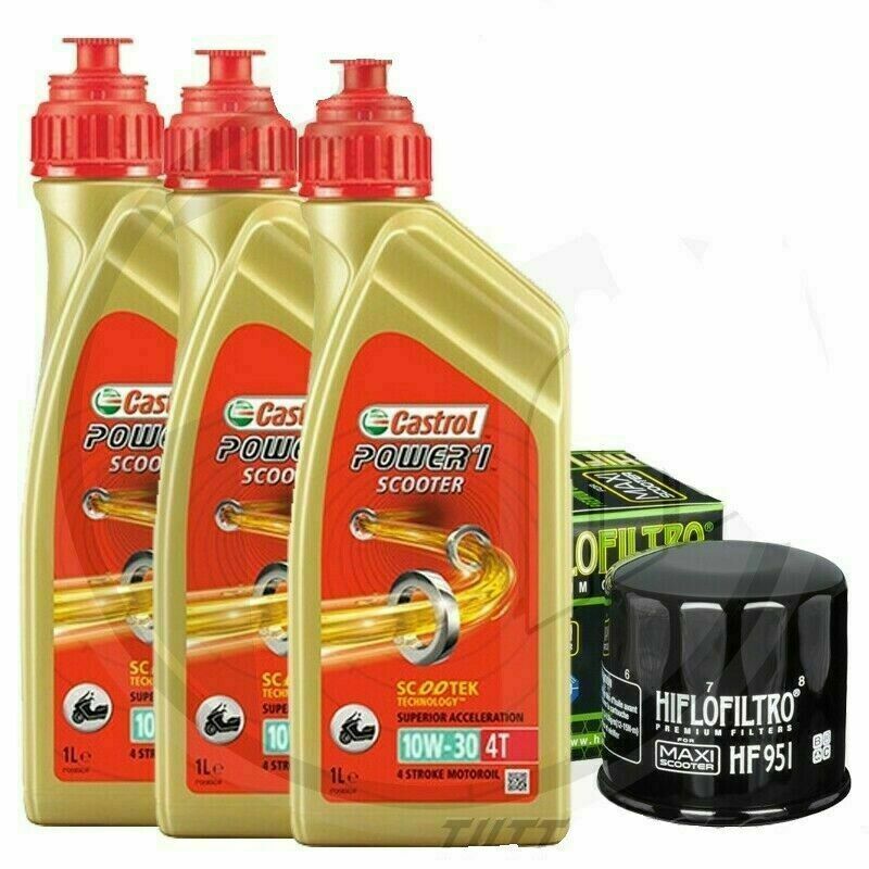 TAGLIANDO OLIO CASTROL SCOOTER 10W30 FILTRO HONDA SW-T 400 SWT 2009 2010 2011