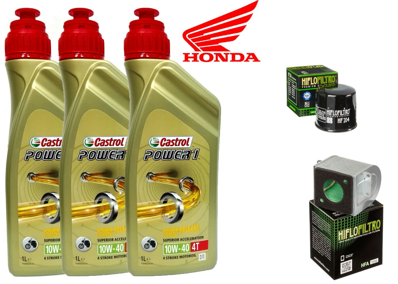 KIT TAGLIANDO HONDA CB 500 F 2013 2018 CASTROL 10W40 FILTRO ARIA OLIO HIFLO 