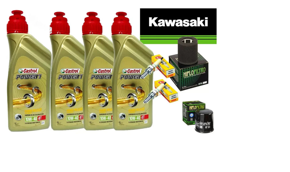 KIT/TAGLIANDO KAWASAKI EN 500 1994 1996 CASTROL 10W40 FILTRI OLIO ARIA CANDELE