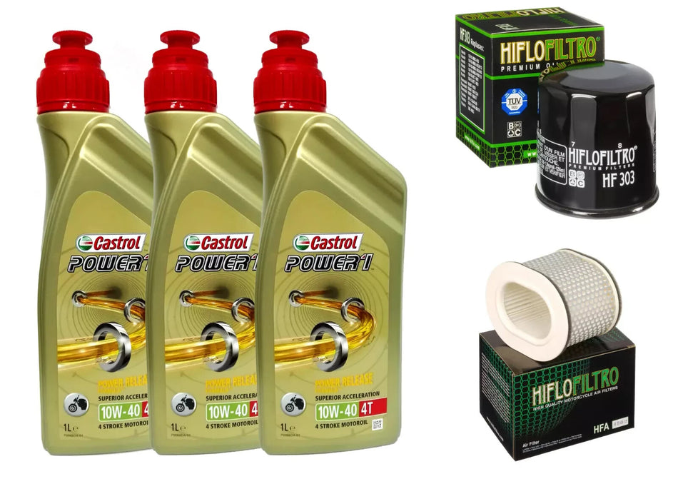 KIT/TAGLIANDO YAMAHA FZR '91/'94 1000 THUNDER ACE CASTROL 10W40 FILTRO OLIO ARIA