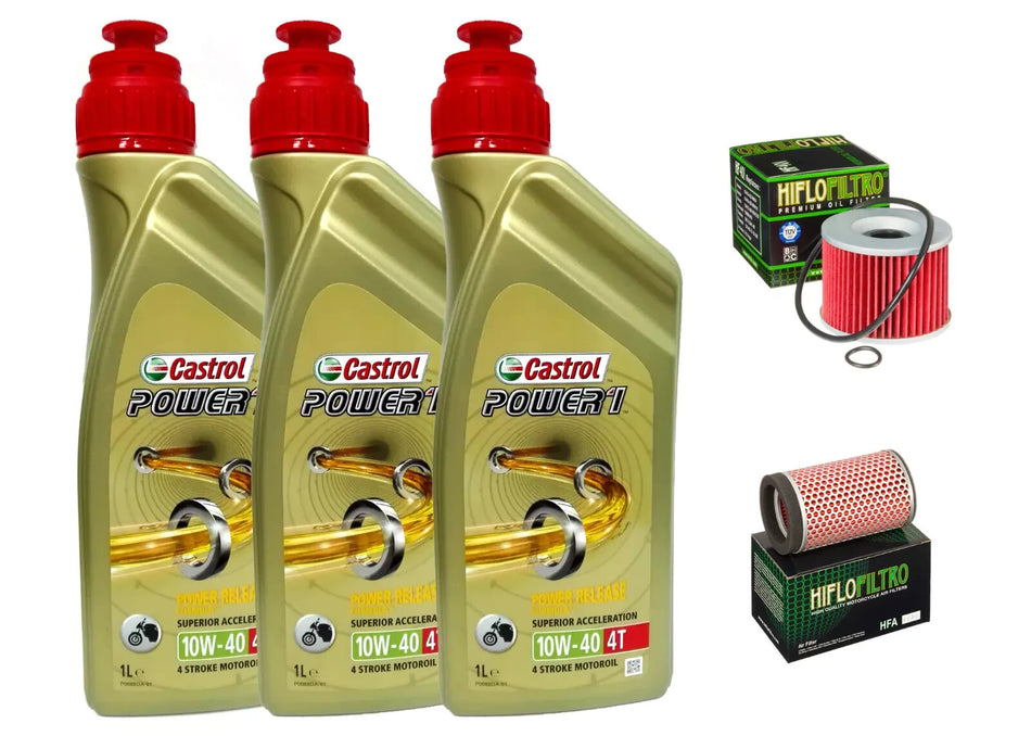 KIT/TAGLIANDO YAMAHA XJR 1300 2007/2015 CASTROL POWER 1 10W40 FILTRO OLIO ARIA