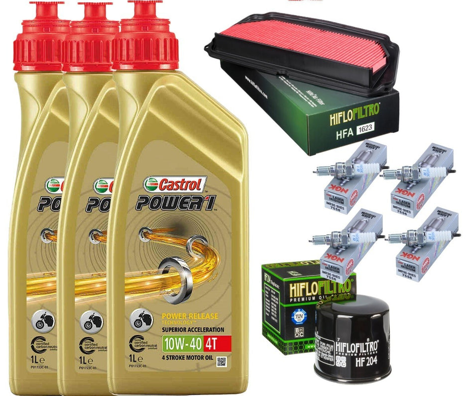HONDA CBR 650 R 2019 2023 TAGLIANDO CASTROL POWER  10W40 FILTRO ARIA OLIO CANDEL
