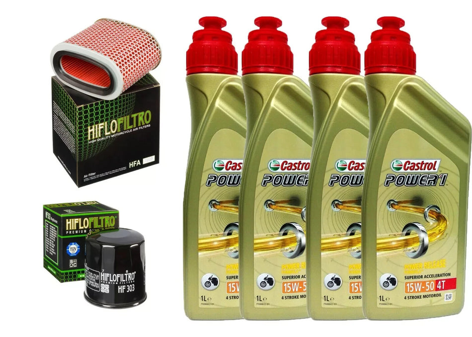 KIT/TAGLIANDO Honda VT 1100 C Shadow Spirit 1999 2007 CASTROL 15W50 F. OLIO ARIA