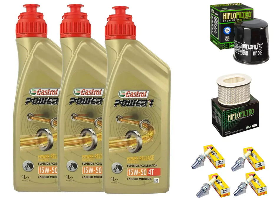 KIT/TAGLIANDO YAMAHA FZR 600 R 1994 1999 CASTROL 15W50 FILTRO OLIO ARIA CANDELE