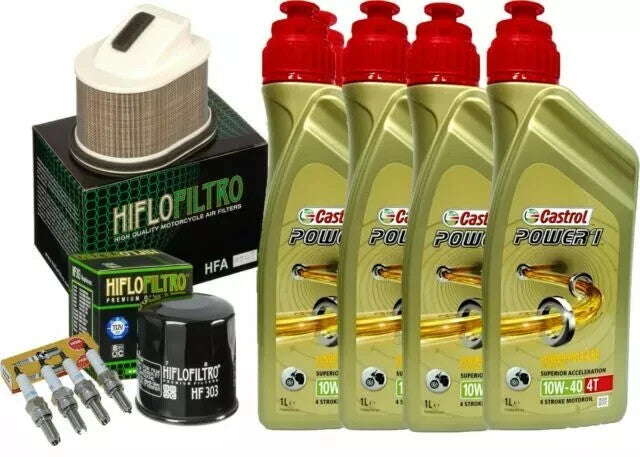 TAGLIANDO KAWASAKI Z 1000 ABS 2007/2009 CASTROL 10W40 FILTRO OLIO ARIA CANDELE