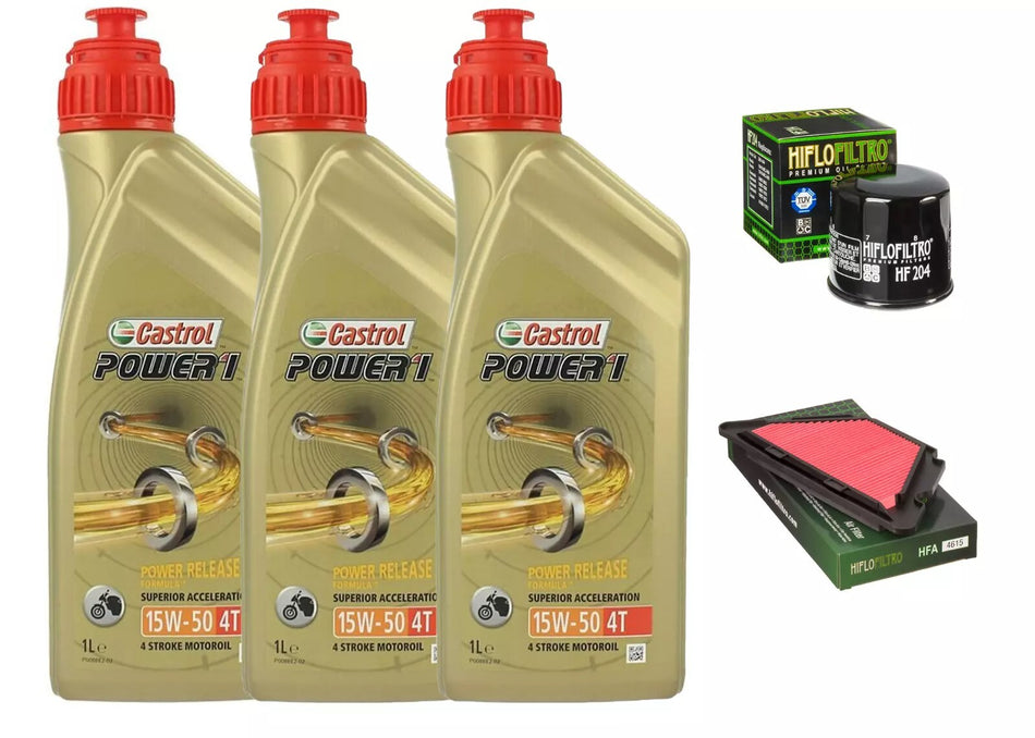 KIT/TAGLIANDO YAMAHA XJ6 600 DIVERSION 2009 2016 CASTROL 15W50 FILTRI OLIO ARIA