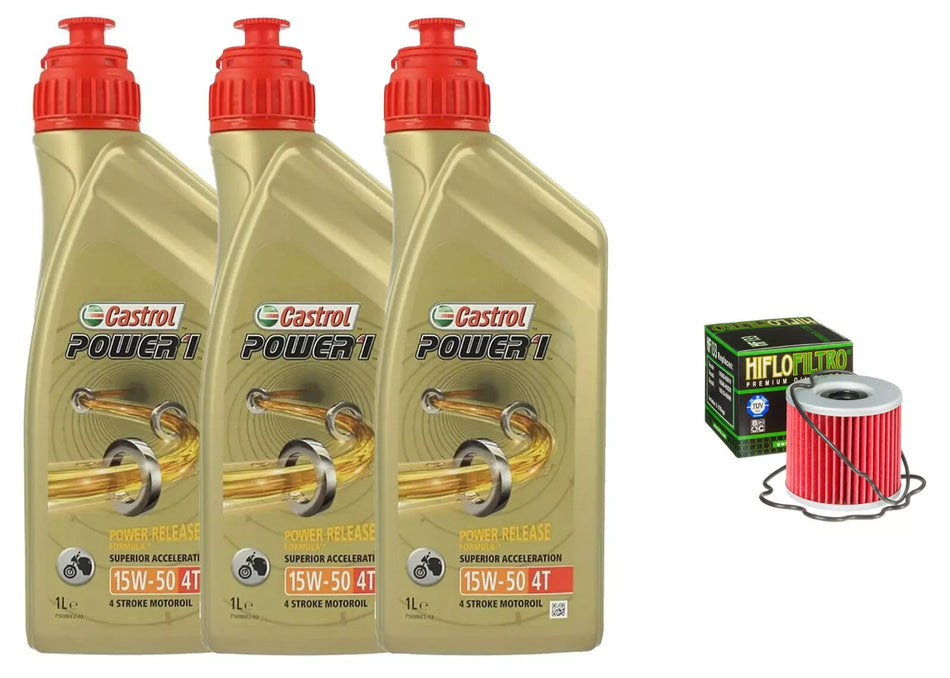KIT/TAGLIANDO Suzuki GS 500 F 2004 2010 CASTROL POWER 1 15W50 FILTRO OLIO