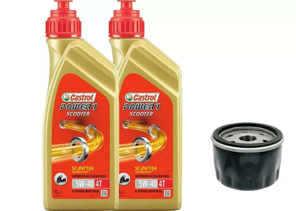 Kit tagliando Piaggio Beverly Cruiser 500 Castrol 5W40 filtro olio originale