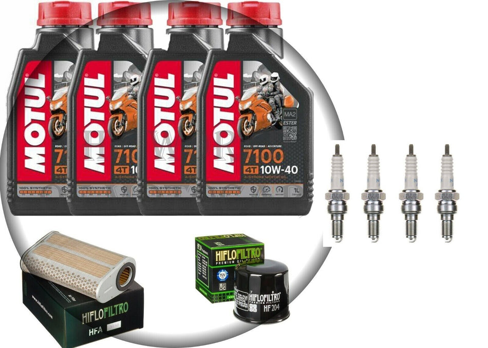 HONDA HORNET 600 2011 2012 2013 KIT TAGLIANDO OLIO MOTUL 7100 FILTRI CANDELE NGK