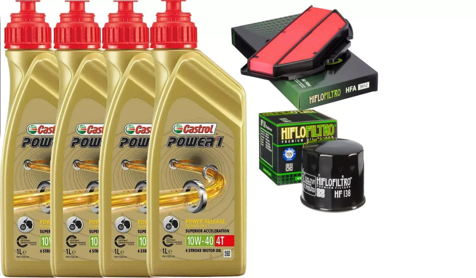 SUZUKI GSX-R 1000 2009 2016 TAGLIANDO CASTROL 10W40 FILTRO ARIA OLIO HIFLO