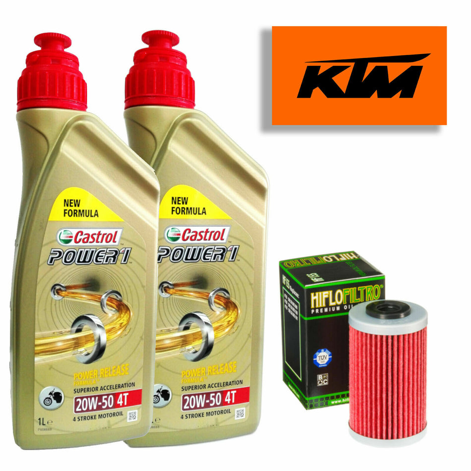 Kit tagliando Castrol Power 1 20W50 filtro olio KTM Duke / RC 125/200/390