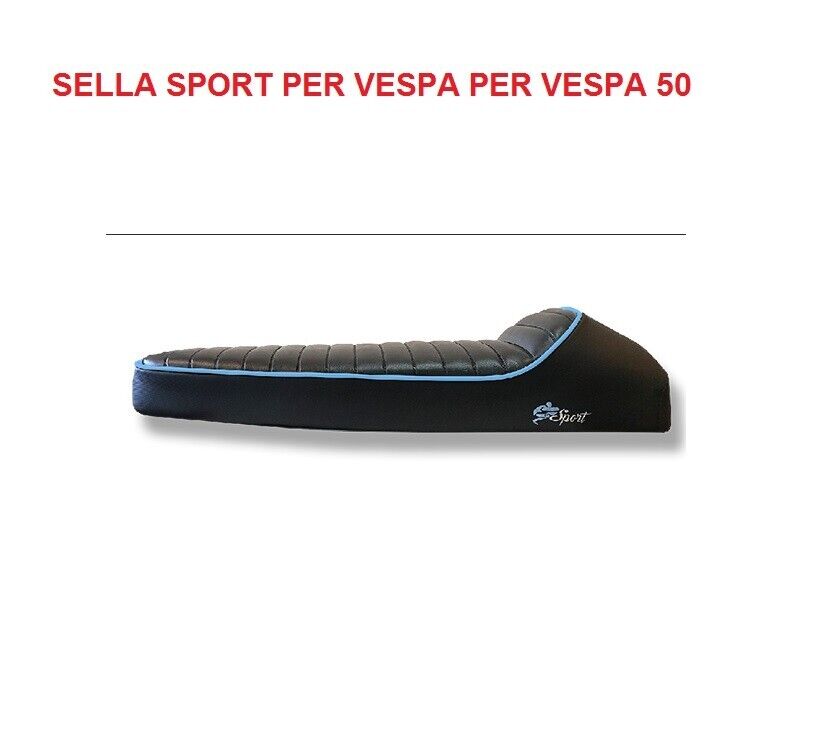 Sella Nera Sport Con Bordino BLU  Vespa 50 Special R L 125 Primavera ET3  TUTTE