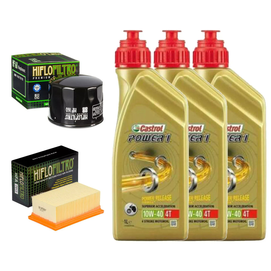 KIT/TAGLIANDO BMW F/800/GS 2006 2012 FILTRO OLIO ARIA CASTROL POWER1 10W40 MOTO