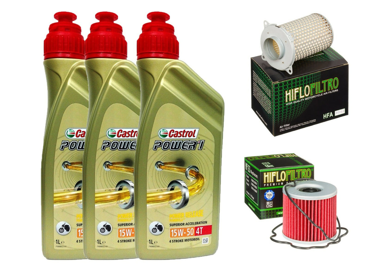 KIT TAGLIANDO SUZUKI GS 500  1988/2010 CASTROL 15W50 FILTRO OLIO FILTRO ARIA 