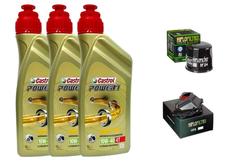 KIT/TAGLIANDO YAMAHA YZF-R6 600 2008/2017 CASTROL 10W40 FILTRO OLIO ARIA
