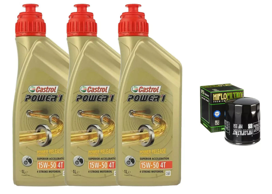 KIT/TAGLIANDO MOTO GUZZI SPORT 1994 1995 CASTROL POWER 1 15W50 FILTRO OLIO