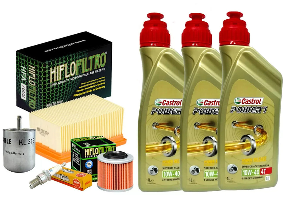 TAGLIANDO BMW G 650 X-Moto 2007 2008 CASTROL 10W40 F. OLIO ARIA CARB. CANDELA