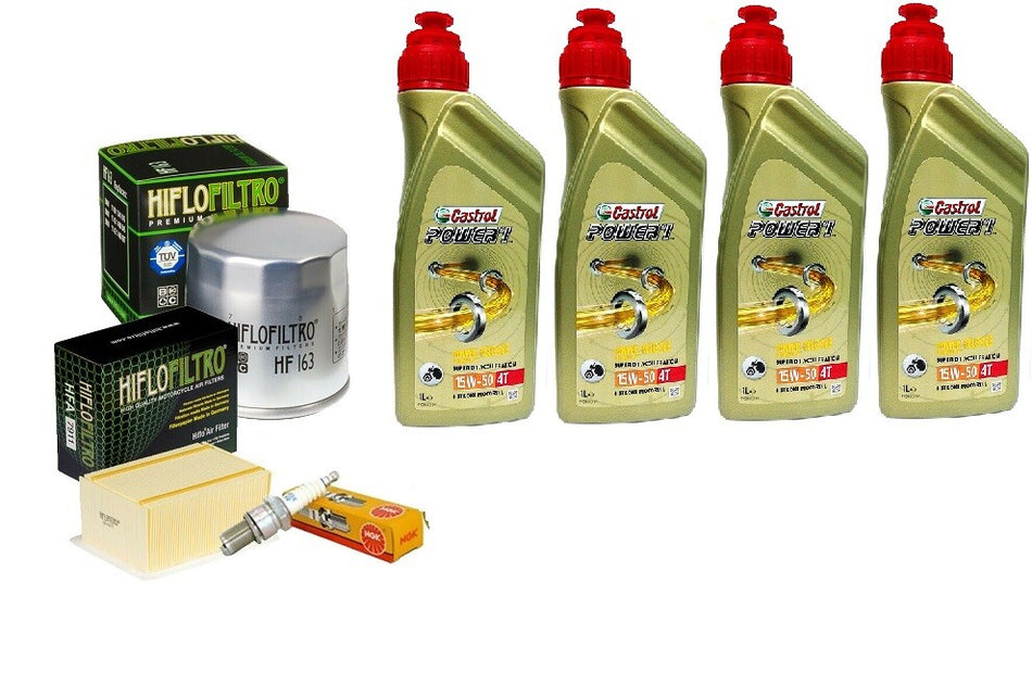 KIT TAGLIANDO BMW R 1100 S 1999/2005 FILTRO ARIA OLIO CANDELE CASTROL  15W50