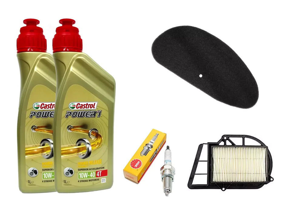 KIT/TAGLIANDO MAJESTY SKYLINER 250 CASTROL  10W40 FILTRO ARIA VARIATORE CANDELA