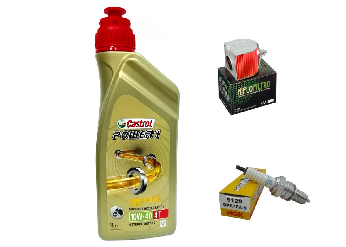 KIT/TAGLIANDO HONDA CN 250 HELIX 86/07 CASTROL POWER 1 10W40 FILTRO ARIA CANDELA