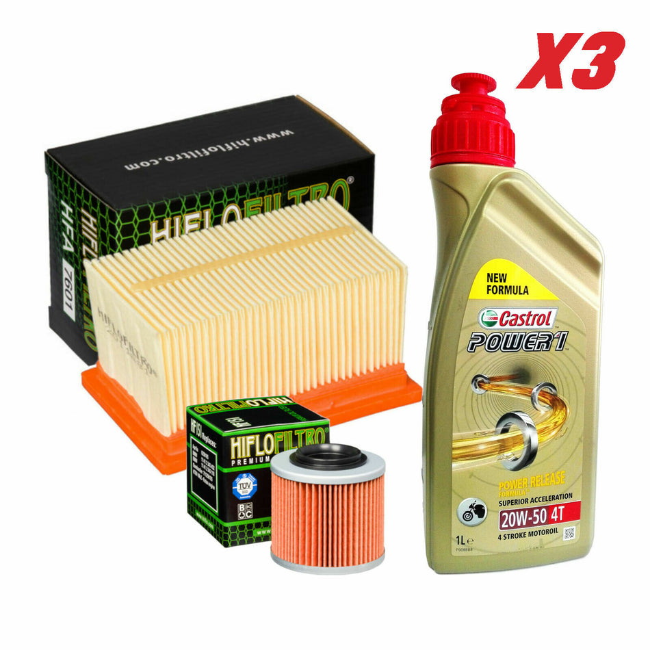 Kit tagliando Castrol Power 1 20W50 filtro olio aria BMW F / G 650 GS / Dakar