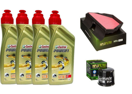 HONDA CBR F 600 01/07 KIT TAGLIANDO CASTROL POWER 1 15W50 FILTRI HIFLO OLIO ARIA