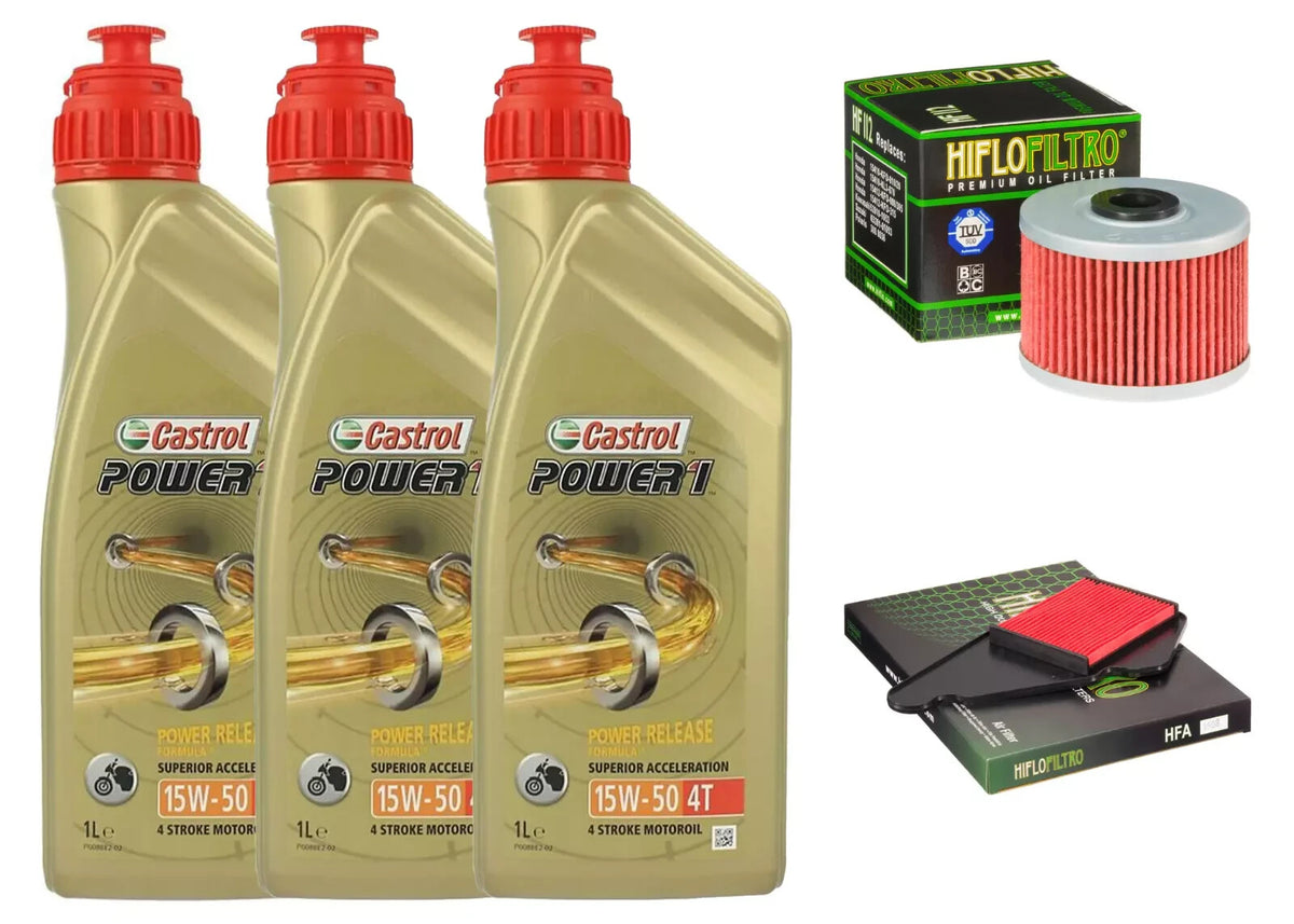 HONDA FMX 650 2005/2007 KIT/TAGLIANDO CASTROL POWER 1 15W50 FILTRO OLIO ARIA