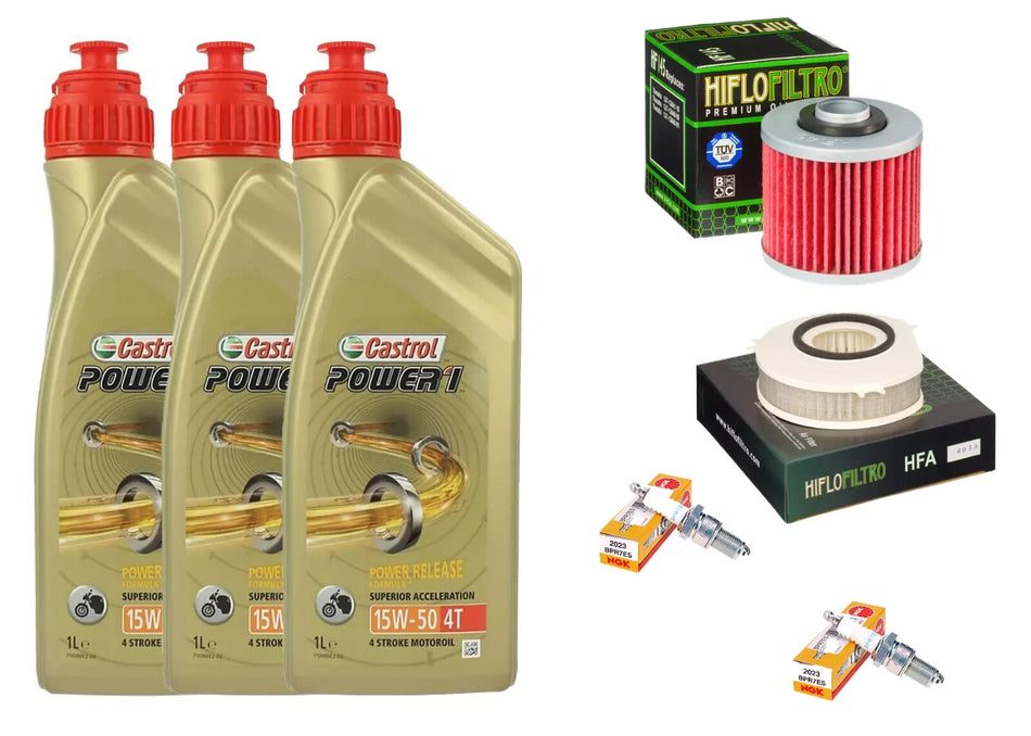 KIT/TAGLIANDO YAMAHA  XVS 1100 DRAG STAR CASTROL 15W50 FILTRO OLIO ARIA CENDELE