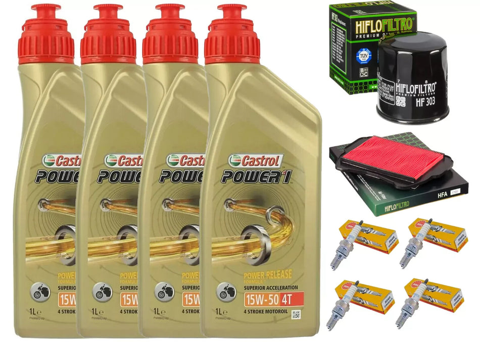 HONDA VFR 750 F KIT/TAGLIANDO CASTROL POWER 1 15W50 FILTRO OLIO ARIA CANDELE