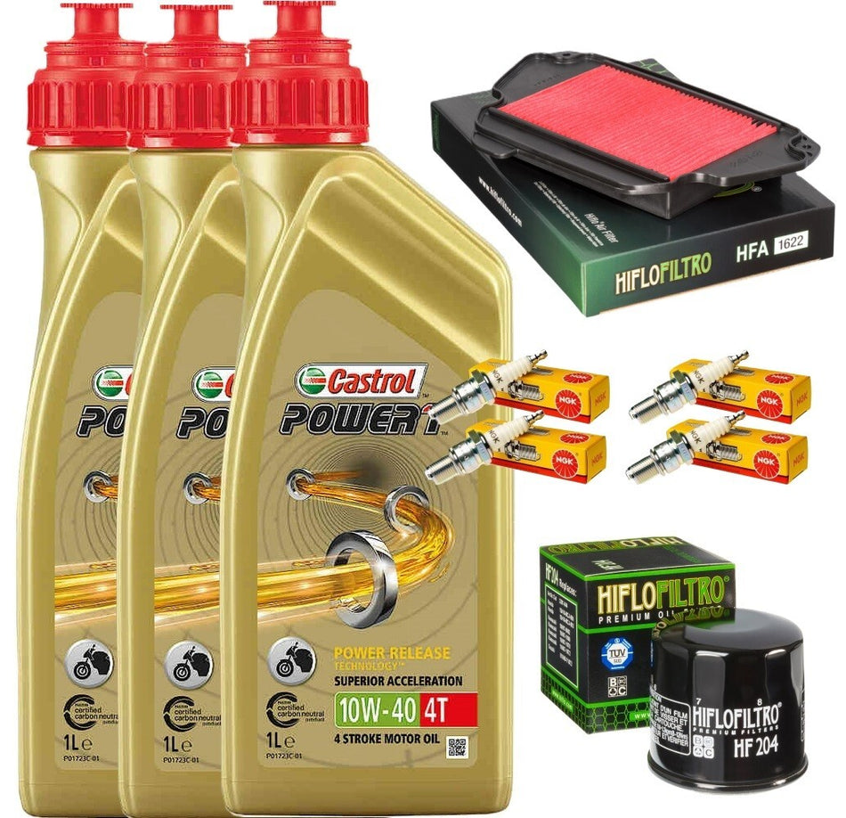 HONDA CBR 650 F 2014 2018  TAGLIANDO CASTROL 10W40 FILTRO ARIA OLIO CANDELE