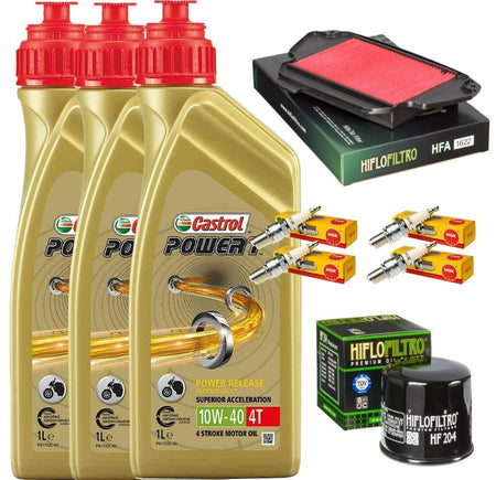 HONDA CBR 650 F 2014 2018  TAGLIANDO CASTROL 10W40 FILTRO ARIA OLIO CANDELE