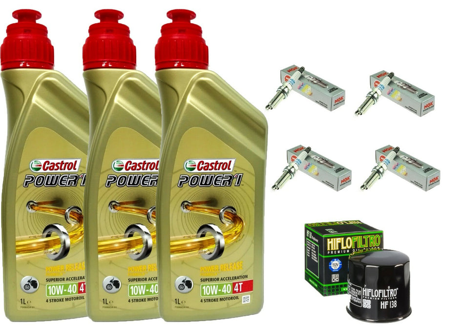 KIT/TAGLIANDO SUZUKI DL 1000 V-STROM 2014/2019 CASTROL 10W40 FILTRO OLIO CANDELE