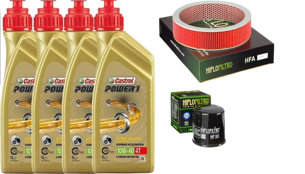 HONDA ST 1100 1990 2002 KIT TAGLIANDO CASTROL POWER 10W40 FILTRO ARIA OLIO HIFLO