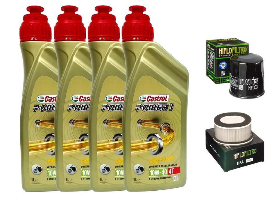 KIT/TAGLIANDO YAMAHA FZS/1000/FAZER 2001/2005 4L CASTROL 10W40 FILTRO OLIO ARIA