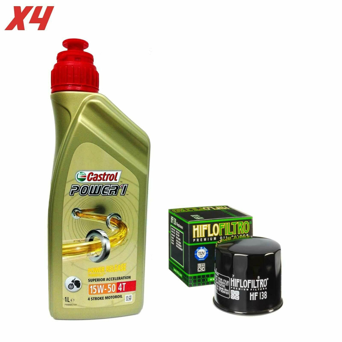 Kit tagliando Castrol Power 1 15W50 filtro olio originale HIFLO APRILIA RSV
