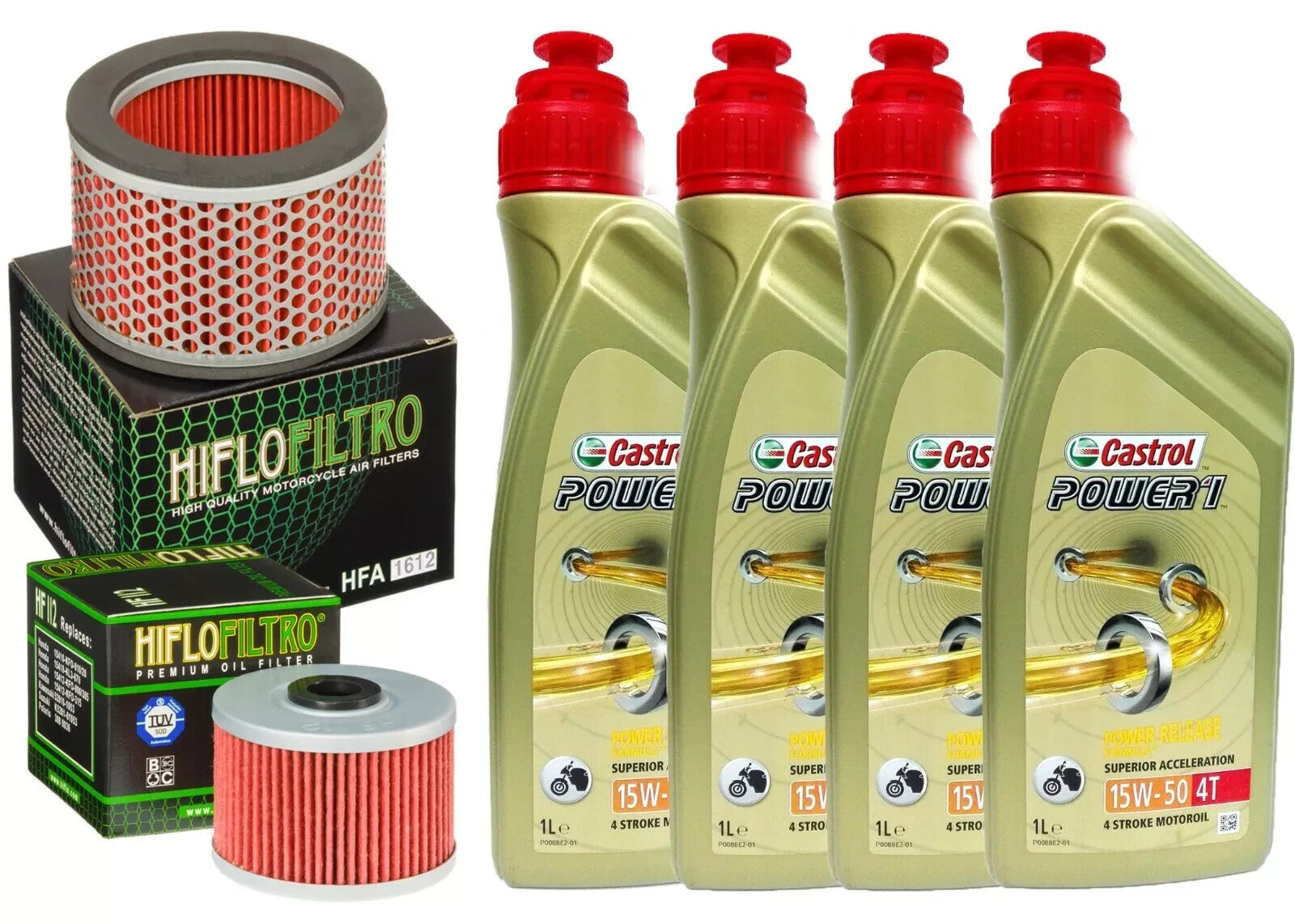 KIT/TAGLIANDO HONDA NX 650 DOMINATOR 1988 2002 CASTROL 15W50 FILTRI OLIO ARIA